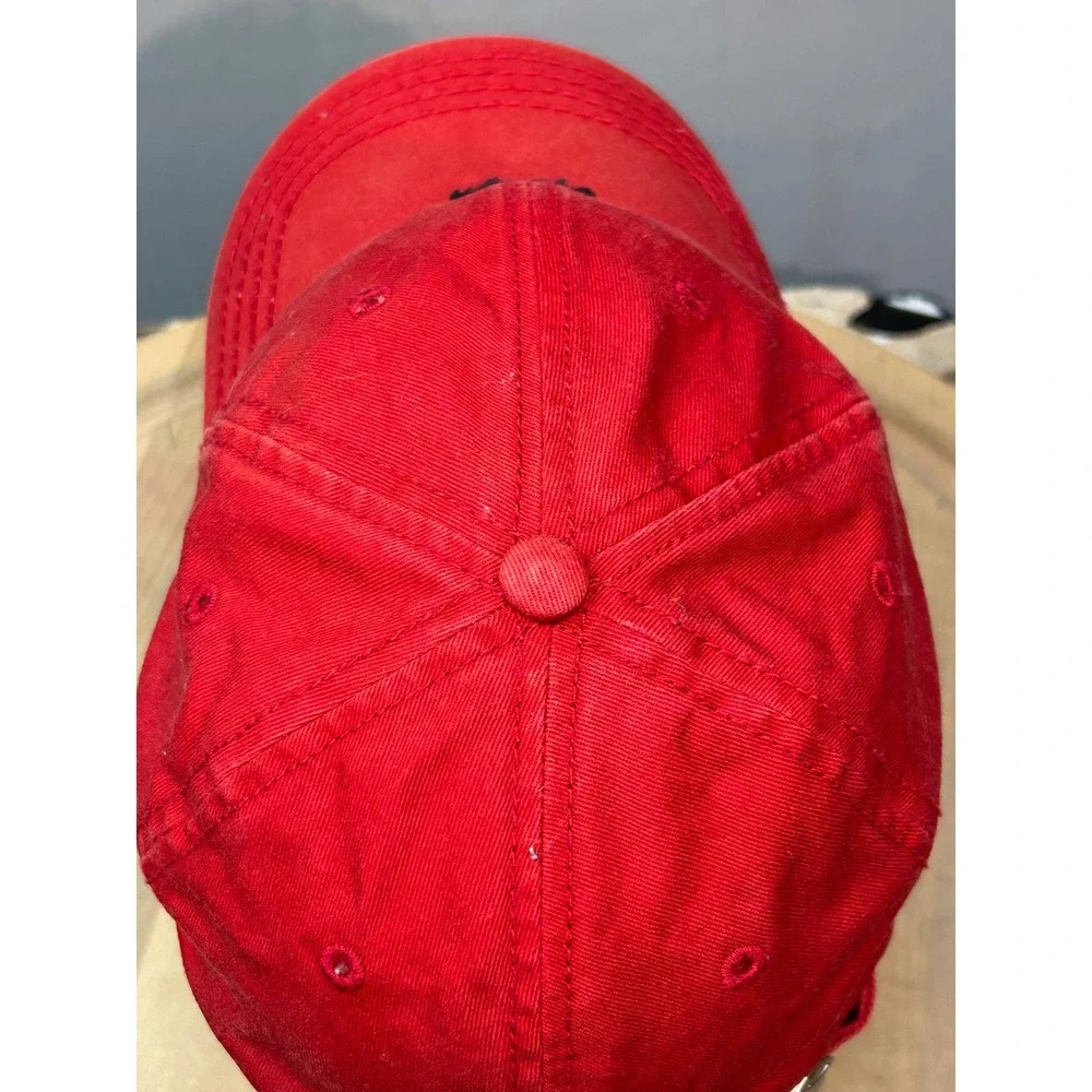 True Religion Baseball‎ Cap Red Horseshoe Logo Adjustable Strap Men